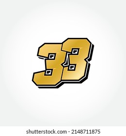 Simple Racing Start Number 33 Vector Template