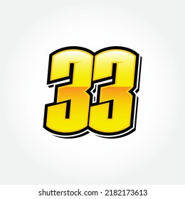 Simple Racing Start Number 33 Vector Template