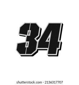 Simple Racing Start Number 34 Vector Template