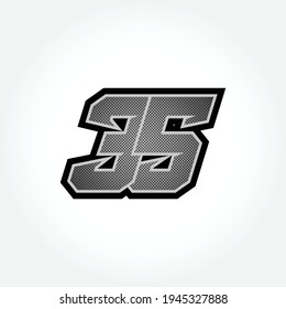 Einfache Racing-Startnummer 35-Vektorvorlage