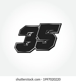 Simple Racing Start Number 35 Vector Template