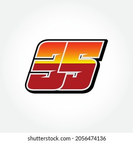 Simple Racing Start Number 35 Vector Template