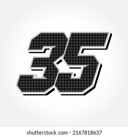 Einfache Racing-Startnummer 35-Vektorvorlage