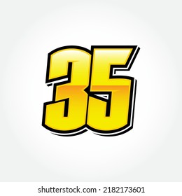 Simple Racing Start Number 35 Vector Template