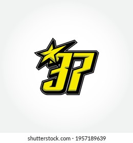 Simple Racing Start Number 37 Vector Template