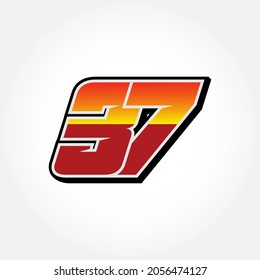 Simple Racing Start Number 37 Vector Template