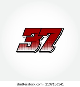 Simple Racing Start Number 37 Vector Stock Vector (Royalty Free ...