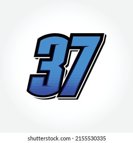 Simple Racing Start Number 37 Vector Template
