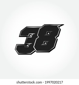 Simple Racing Start Number 38 Vector Template