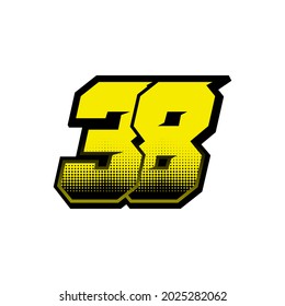 Einfache Racing-Startnummer 38-Vektorvorlage