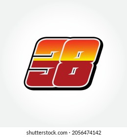 Simple Racing Start Number 38 Vector Template