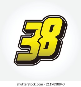 Simple Racing Start Number 38 Vector Template