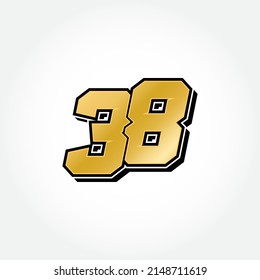 Simple Racing Start Number 38 Vector Template