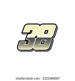 Simple Racing Start Number 38 Vector Template
