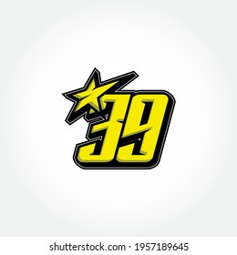 Simple Racing Start Number 39 Vector Template
