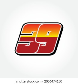 Simple Racing Start Number 39 Vector Template