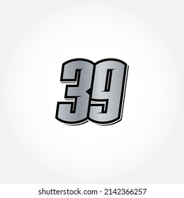 Simple Racing Start Number 39 Vector Template