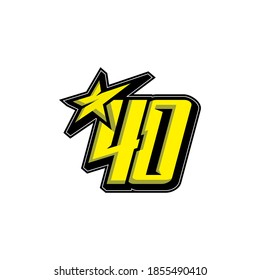 Simple Racing Start Number 40 Vector Template