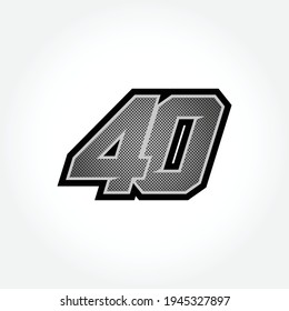 Simple Racing Start Number 40 Vector Template