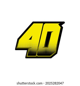 Simple Racing Start Number 40 Vector Template