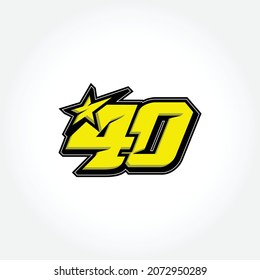 Simple Racing Start Number 40 Vector Template