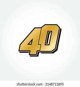 Einfache Racing-Startnummer 40-Vektorvorlage
