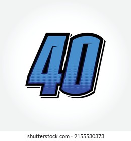 Simple Racing Start Number 40 Vector Template