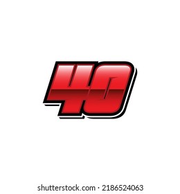 Simple Racing Start Number 40 Vector Template