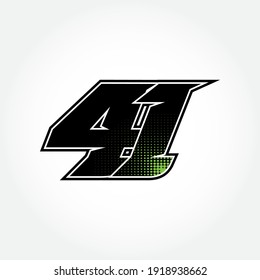 Simple Racing Start Number 41 Vector Template