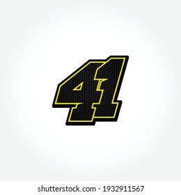 Einfache Racing-Startnummer 41 Vektor-Vorlage