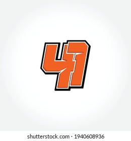 Simple Racing Start Number 41 Vector Template