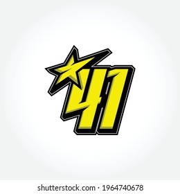 Simple Racing Start Number 41 Vector Template