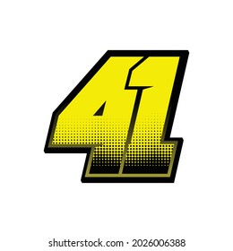 Simple Racing Start Number 41 Vector Stock Vector (Royalty Free ...