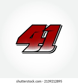 Simple Racing Start Number 41 Vector Stock Vector (Royalty Free ...