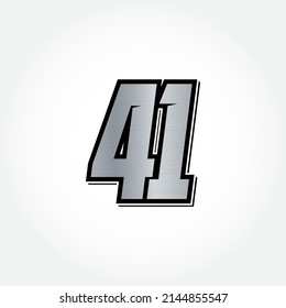 Simple Racing Start Number 41 Vector Stock Vector (Royalty Free) 2144855547