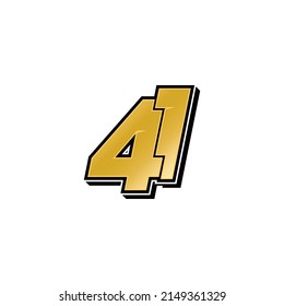 Simple Racing Start Number 41 Vector Stock Vector (Royalty Free ...