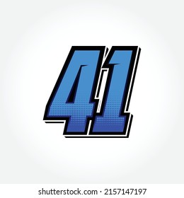 Simple Racing Start Number 41 Vector Stock Vector (Royalty Free ...