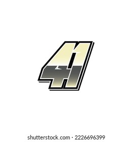 Simple Racing Start Number 41 Vector Template