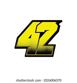Simple Racing Start Number 42 Vector Stock Vector (Royalty Free ...