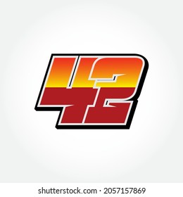 Simple Racing Start Number 42 Vector Template