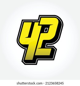 Simple Racing Start Number 42 Vector Template