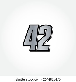 Simple Racing Start Number 42 Vector Template