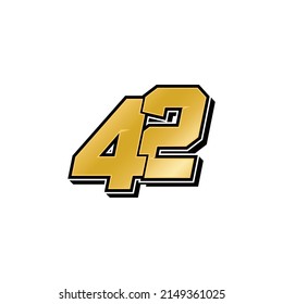 Simple Racing Start Number 42 Vector Template