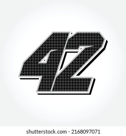 Simple Racing Start Number 42 Vector Template