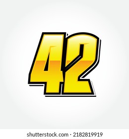 Simple Racing Start Number 42 Vector Template