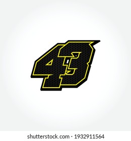 Simple Racing Start Number 43 Vector Stock Vector (Royalty Free ...