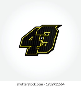 Simple Racing Start Number 43 Vector Template