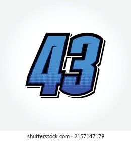 Simple Racing Start Number 43 Vector Stock Vector (Royalty Free ...