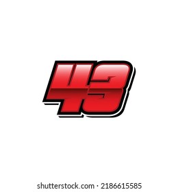 Einfache Racing-Startnummer 43 Vektor-Vorlage