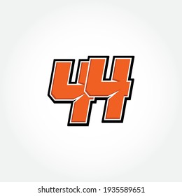Einfache Racing-Startnummer 44-Vektorvorlage